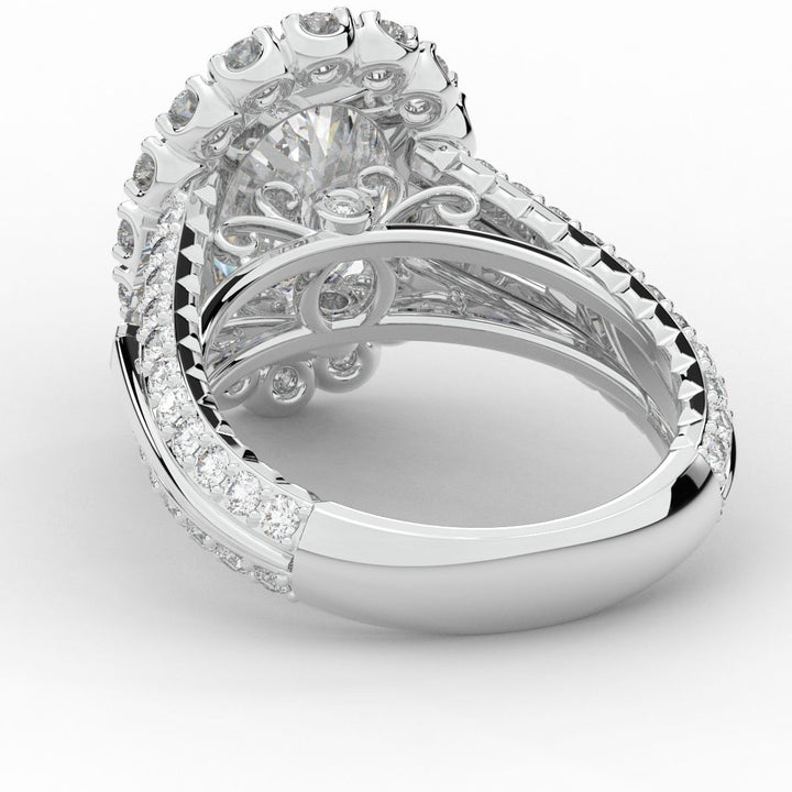 5.75CT.TW OVAL LAB DIAMOND HALO ENGAGEMENT RING - Nazarelle