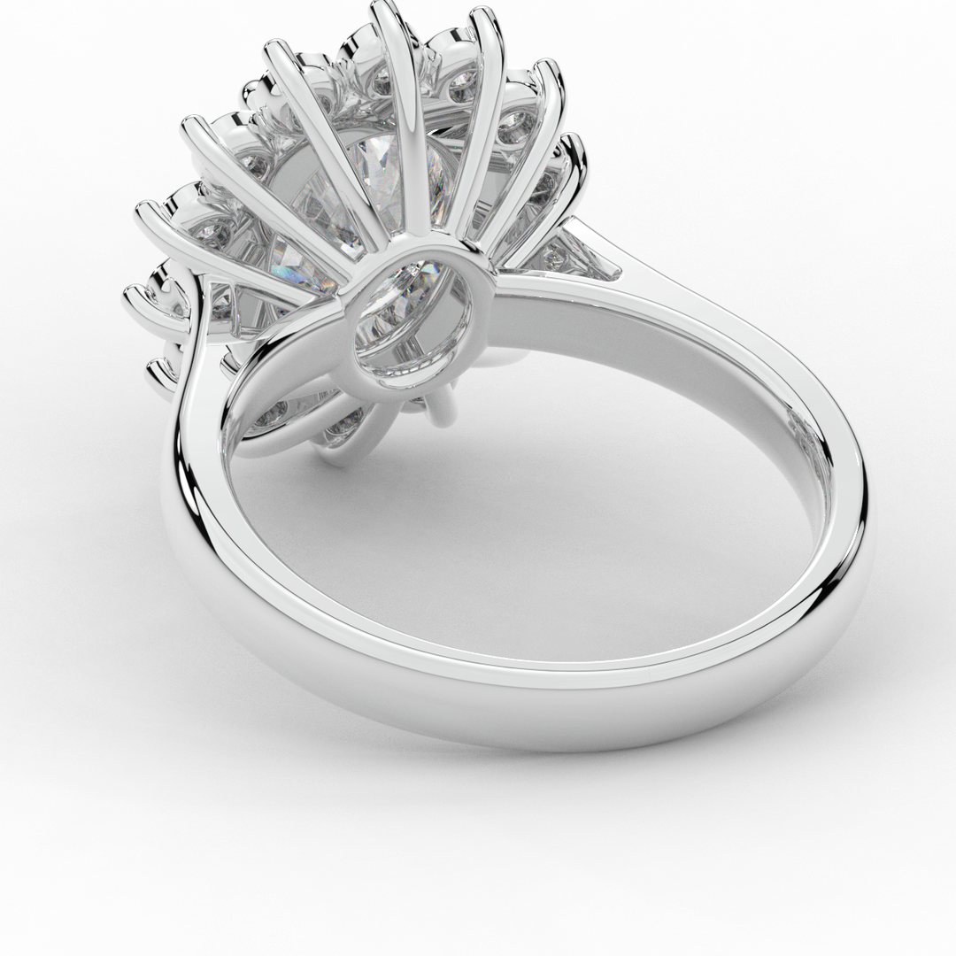 2.65CT.TW OVAL LAB DIAMOND HALO ENGAGEMENT RING - Nazarelle