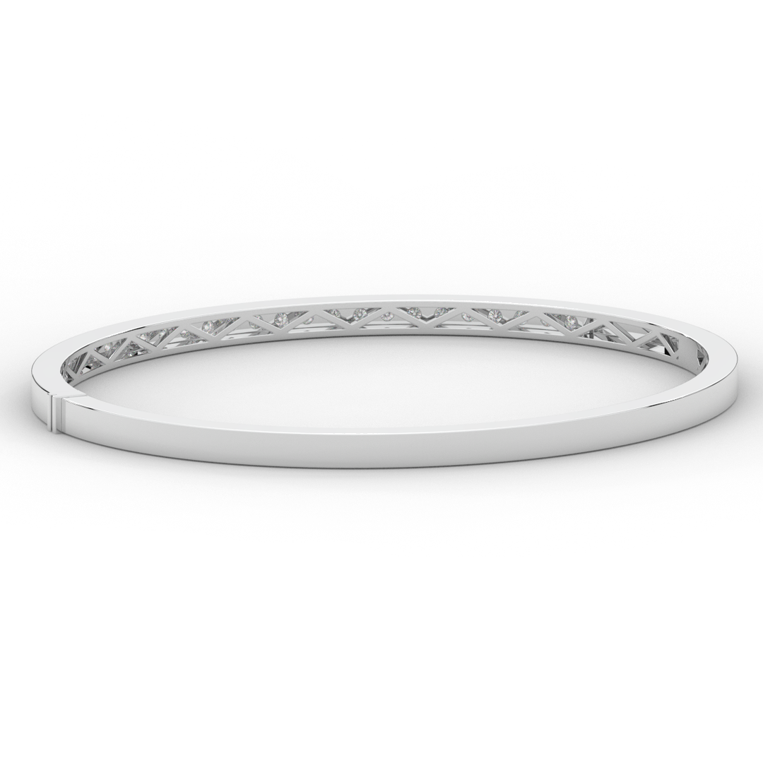 0.90CT.TW ROUND LAB DIAMOND BANGLE - Nazarelle