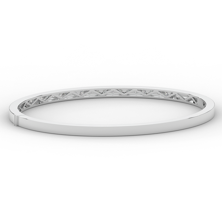 0.90CT.TW ROUND LAB DIAMOND BANGLE - Nazarelle