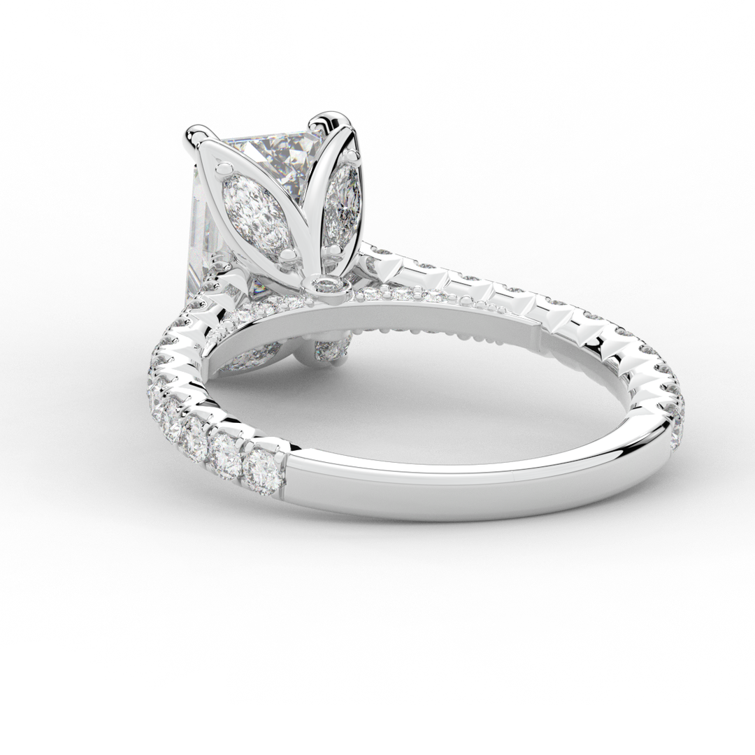 2.70CT.TW EMERALD CUT LAB DIAMOND SOLITAIRE ENGAGEMENT RING - Nazarelle