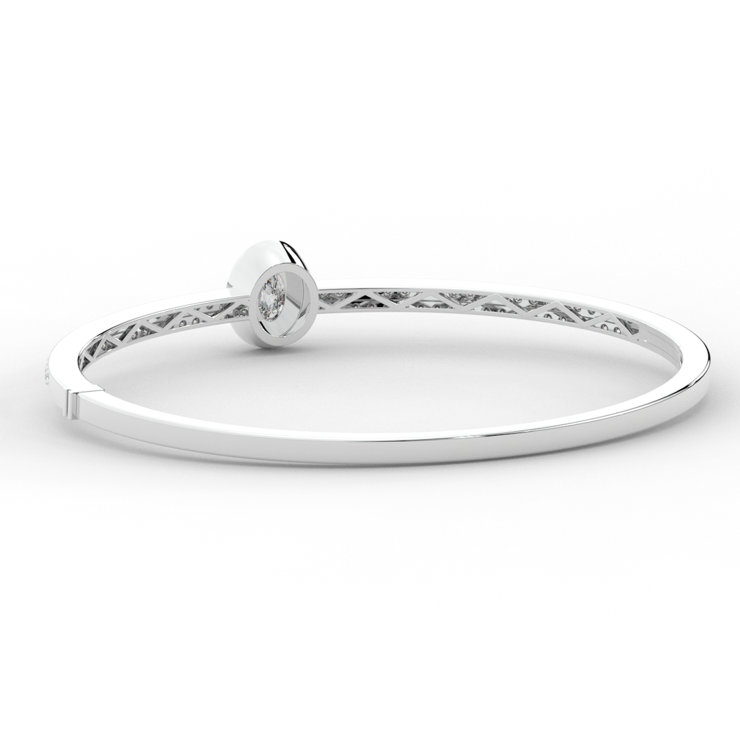 1.40CT.TW OVAL AND ROUND LAB DIAMOND BANGLE - Nazarelle
