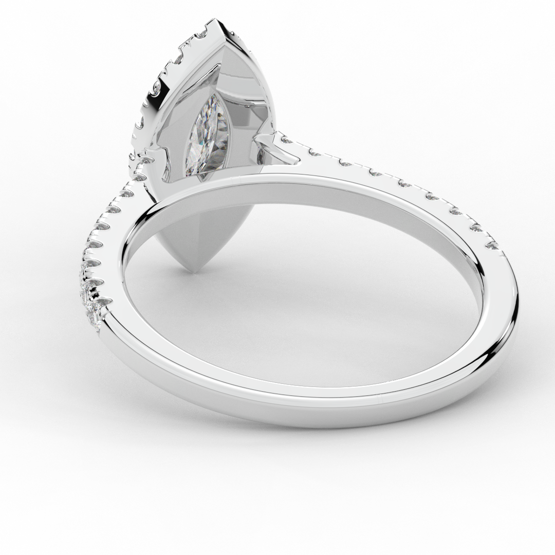 0.80CT.TW MARQUISE LAB DIAMOND HALO ENGAGEMENT RING - Nazarelle