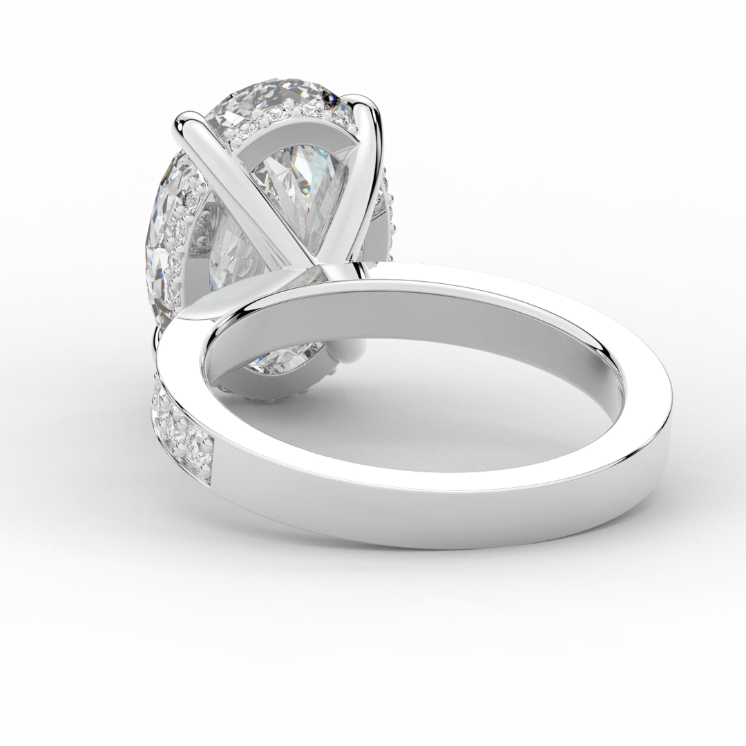 4.30CT.TW OVAL LAB DIAMOND BAND ENGAGEMENT RING - Nazarelle