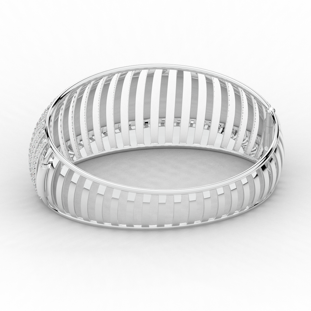 4.00CT.TW ROUND LAB DIAMOND BANGLE - Nazarelle