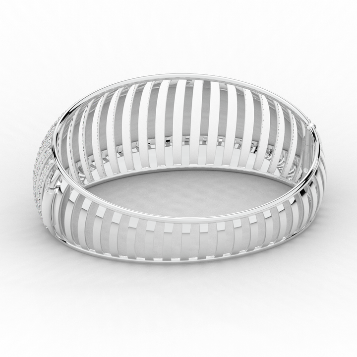 4.00CT.TW ROUND LAB DIAMOND BANGLE - Nazarelle
