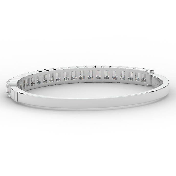 6.50CT.TW EMERALD CUT LAB DIAMOND BANGLE - Nazarelle