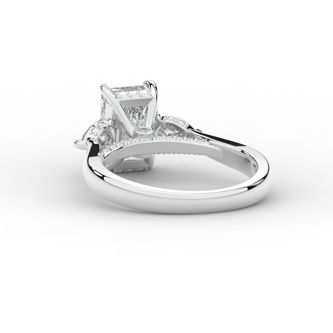 2.40CT.TW RADIANT LAB DIAMOND 3 STONE ENGAGEMENT RING - Nazarelle
