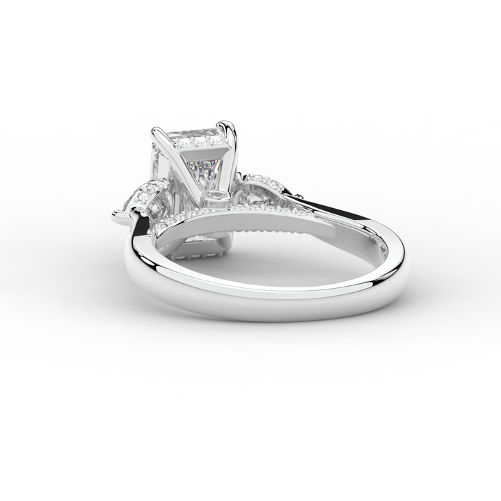 2.40CT.TW RADIANT LAB DIAMOND 3 STONE ENGAGEMENT RING - Nazarelle