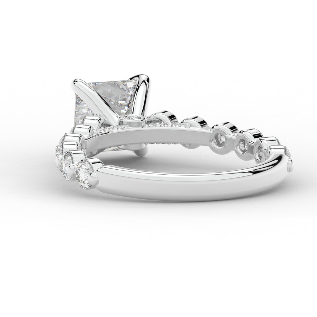 3.90CT.TW PRINCESS LAB DIAMOND ENGAGEMENT RING - Nazarelle