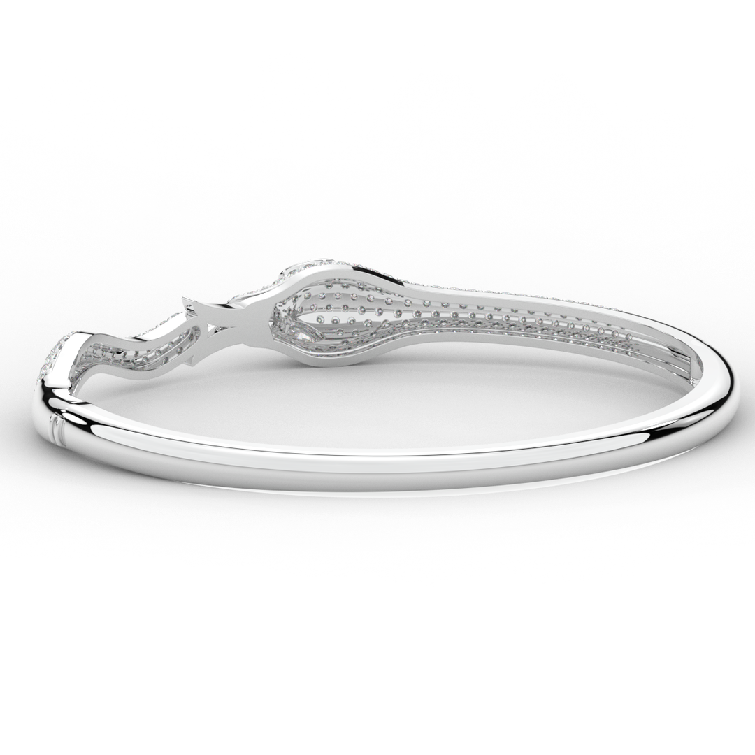 2.00CT.TW ROUND AND PEAR LAB DIAMOND SNAKE BANGLE - Nazarelle