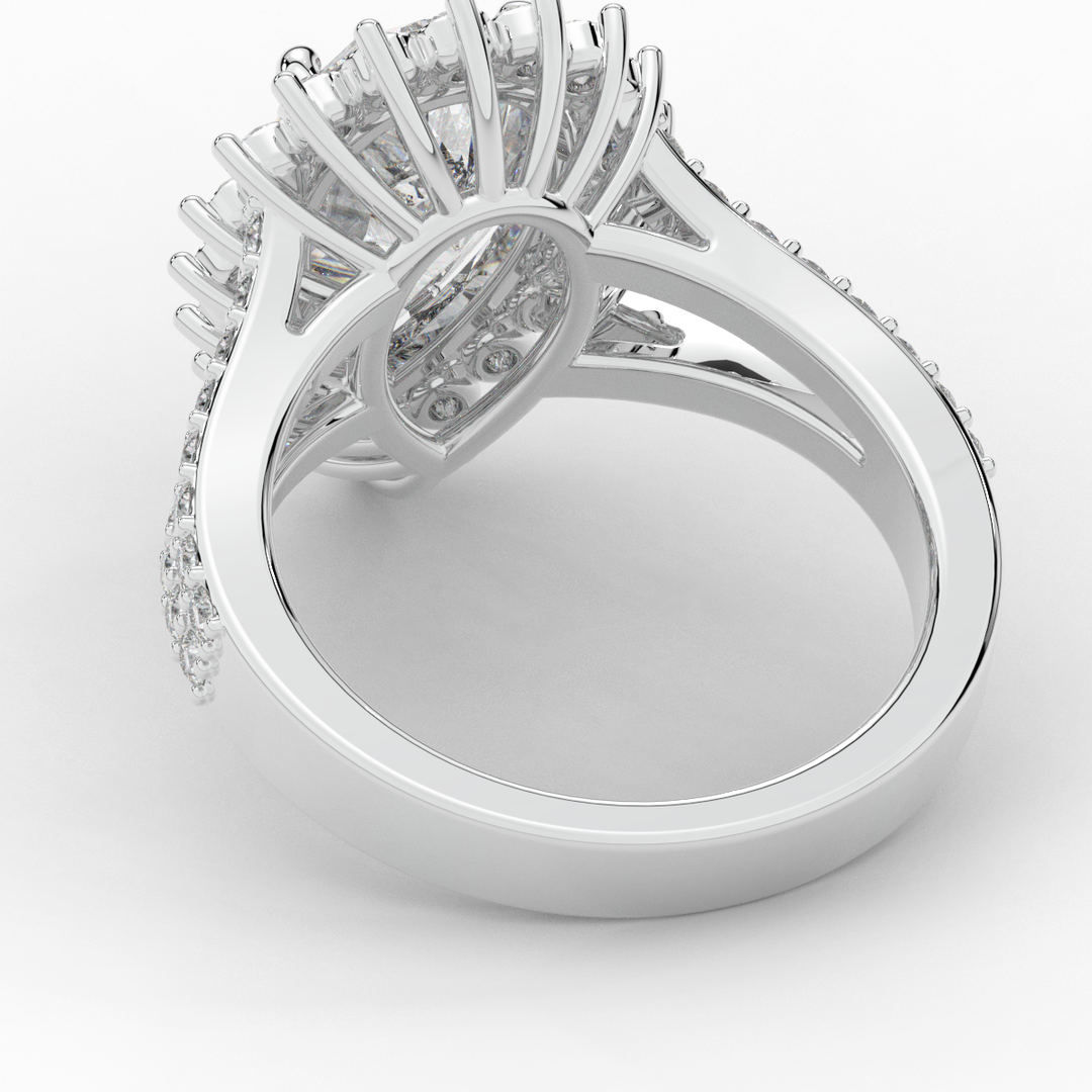 3.60CT.TW ROUND LAB DIAMOND ENGAGEMENT RING - Nazarelle