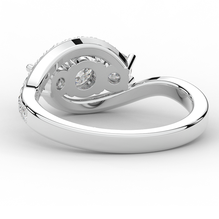 1.65CT.TW ROUND LAB DIAMOND TWIST HALO ENGAGEMENT RING - Nazarelle