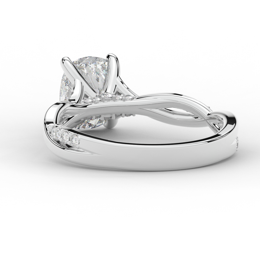 1.70CT.TW CUSHION LAB DIAMOND TWIST BAND ENGAGEMENT RING - Nazarelle