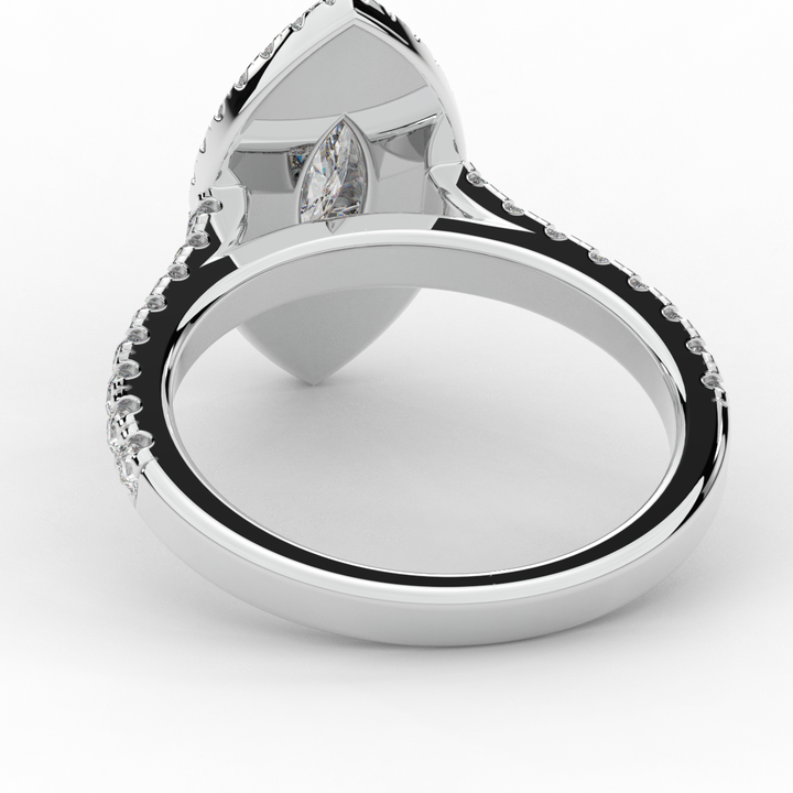 1.00CT.TW MARQUISE LAB DIAMOND HALO ENGAGEMENT RING - Nazarelle