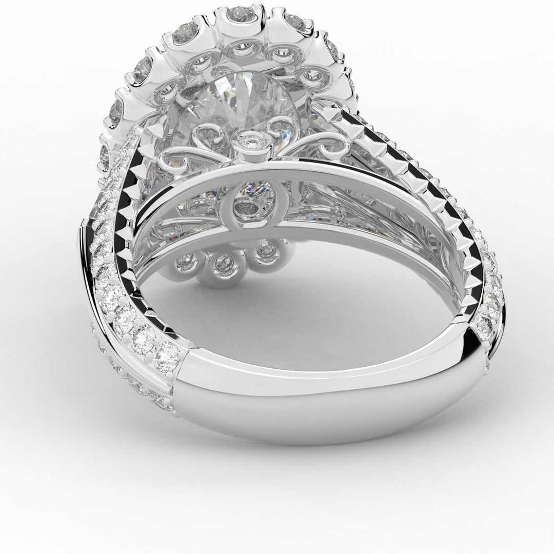 5.75CT.TW OVAL LAB DIAMOND HALO ENGAGEMENT RING - Nazarelle