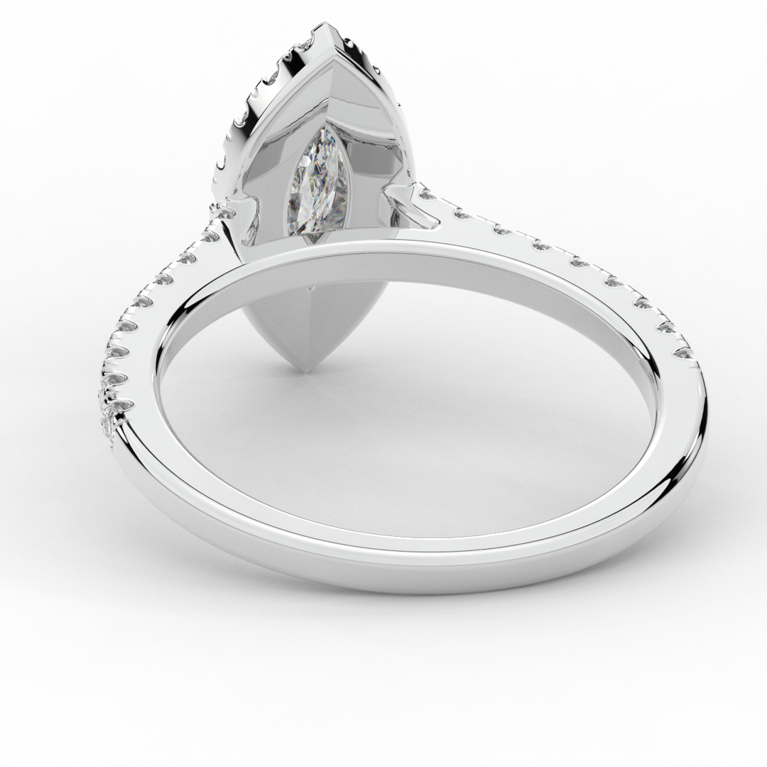 0.80CT.TW MARQUISE LAB DIAMOND HALO ENGAGEMENT RING - Nazarelle