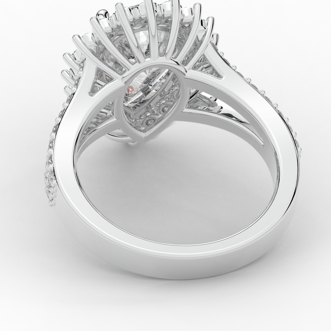 3.60CT.TW ROUND LAB DIAMOND ENGAGEMENT RING - Nazarelle