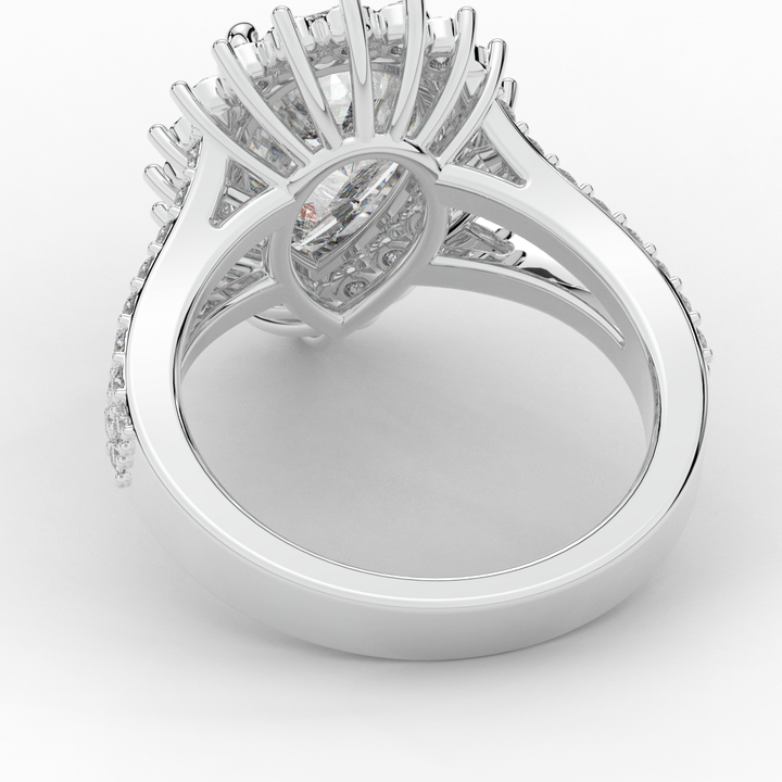 3.60CT.TW ROUND LAB DIAMOND ENGAGEMENT RING - Nazarelle