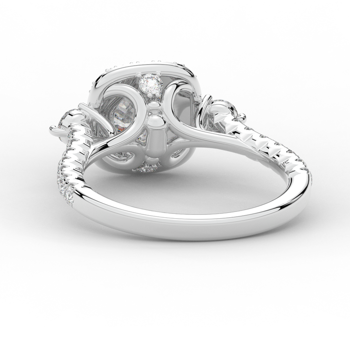 1.75CT.TW ROUND LAB DIAMOND HALO ENGAGEMENT RING - Nazarelle