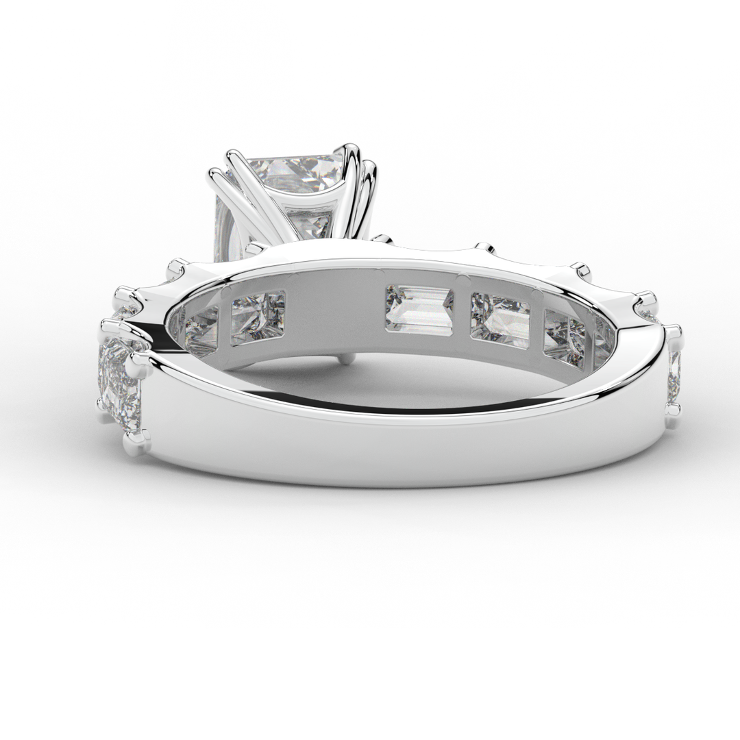3.75CT.TW EMERALD CUT LAB DIAMOND SOLITAIRE ENGAGEMENT RING - Nazarelle