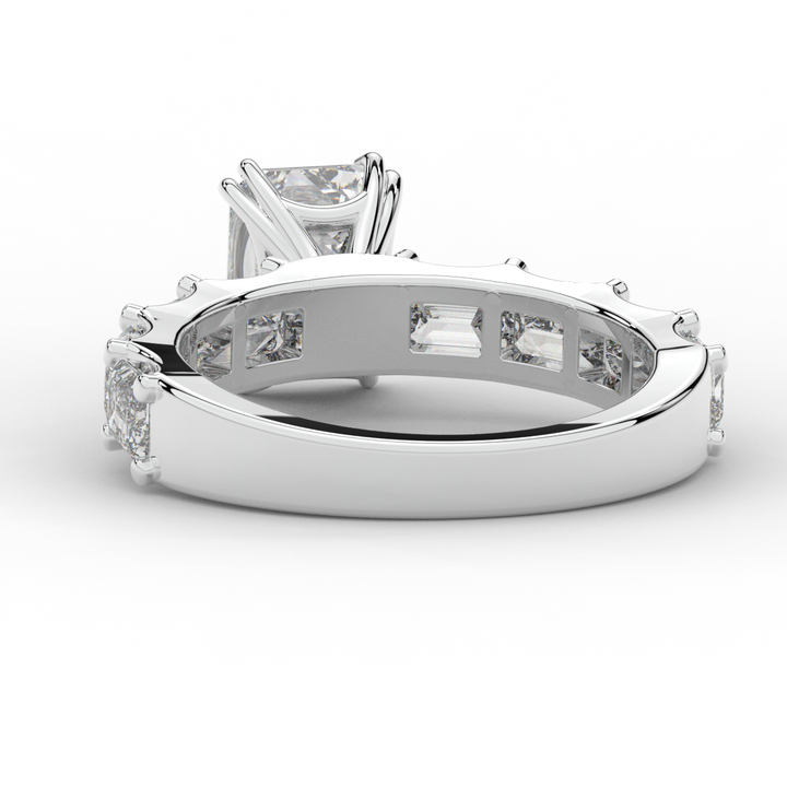 3.75CT.TW EMERALD CUT LAB DIAMOND SOLITAIRE ENGAGEMENT RING - Nazarelle