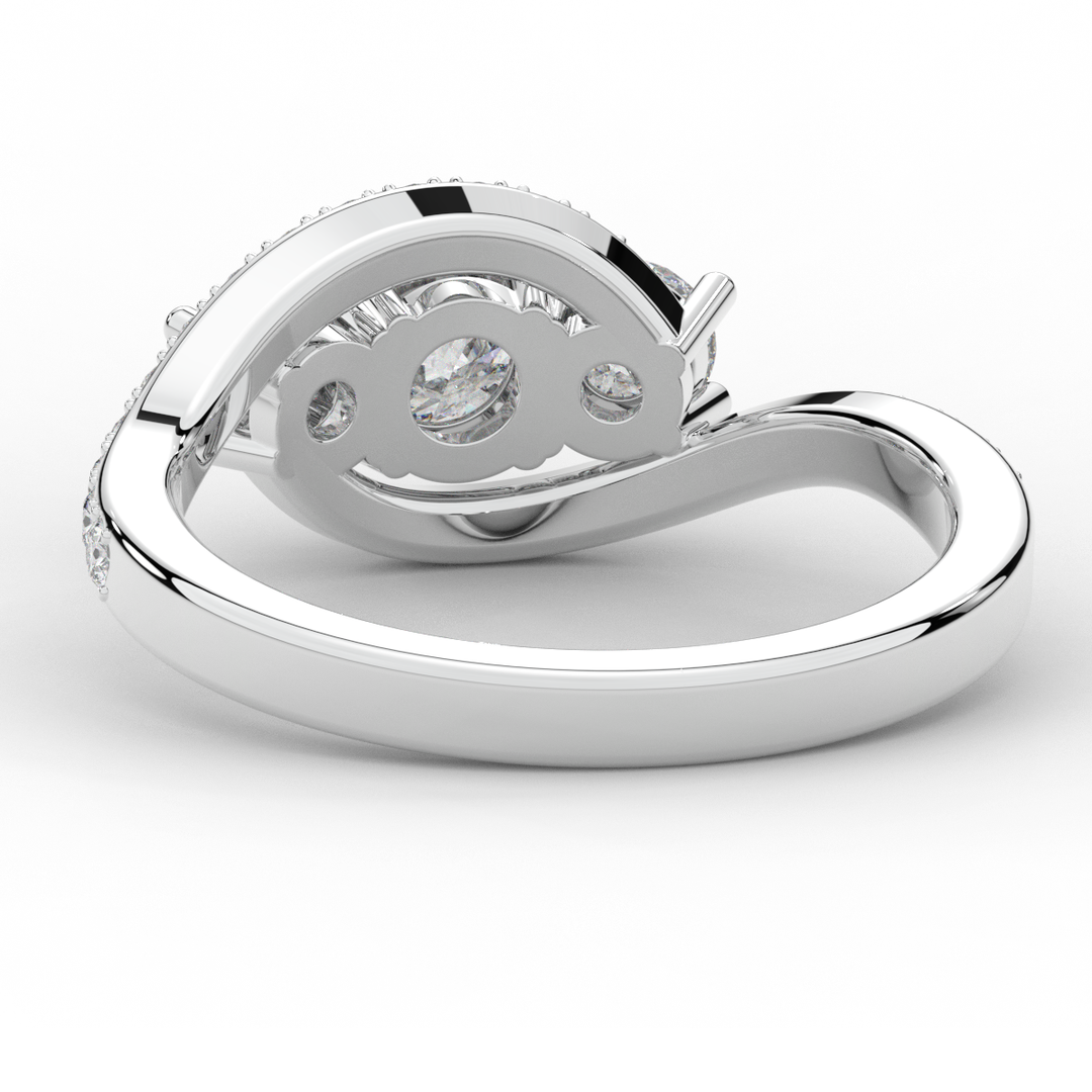 1.65CT.TW ROUND LAB DIAMOND TWIST HALO ENGAGEMENT RING - Nazarelle