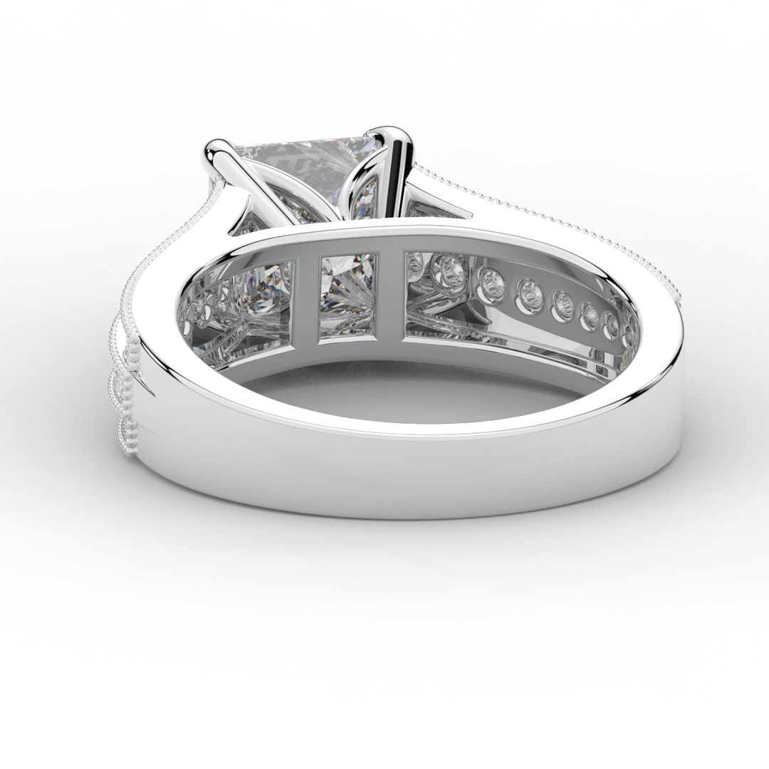 3.55CT.TW PRINCESS LAB DIAMOND ENGAGEMENT RING - Nazarelle