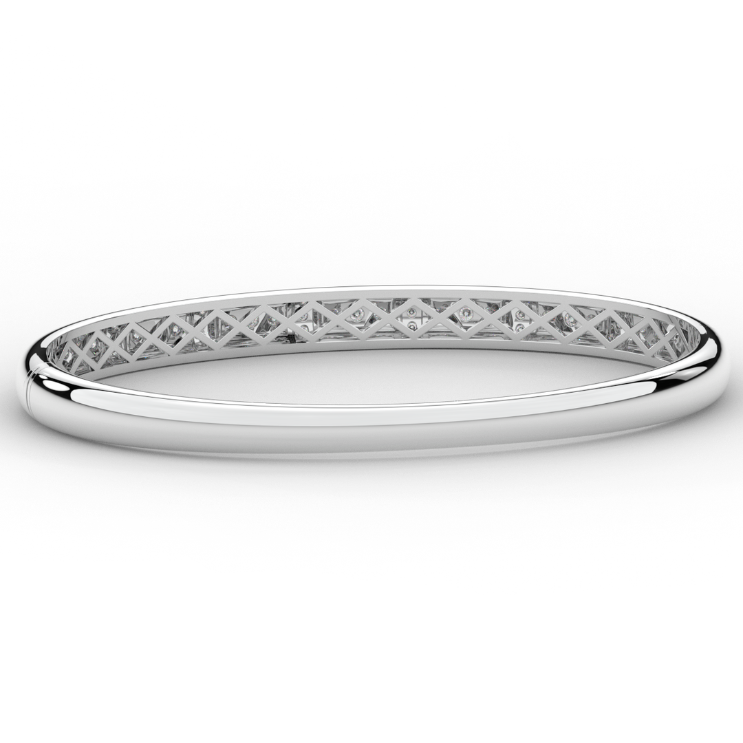 1.25CT.TW ROUND LAB DIAMOND BANGLE - Nazarelle