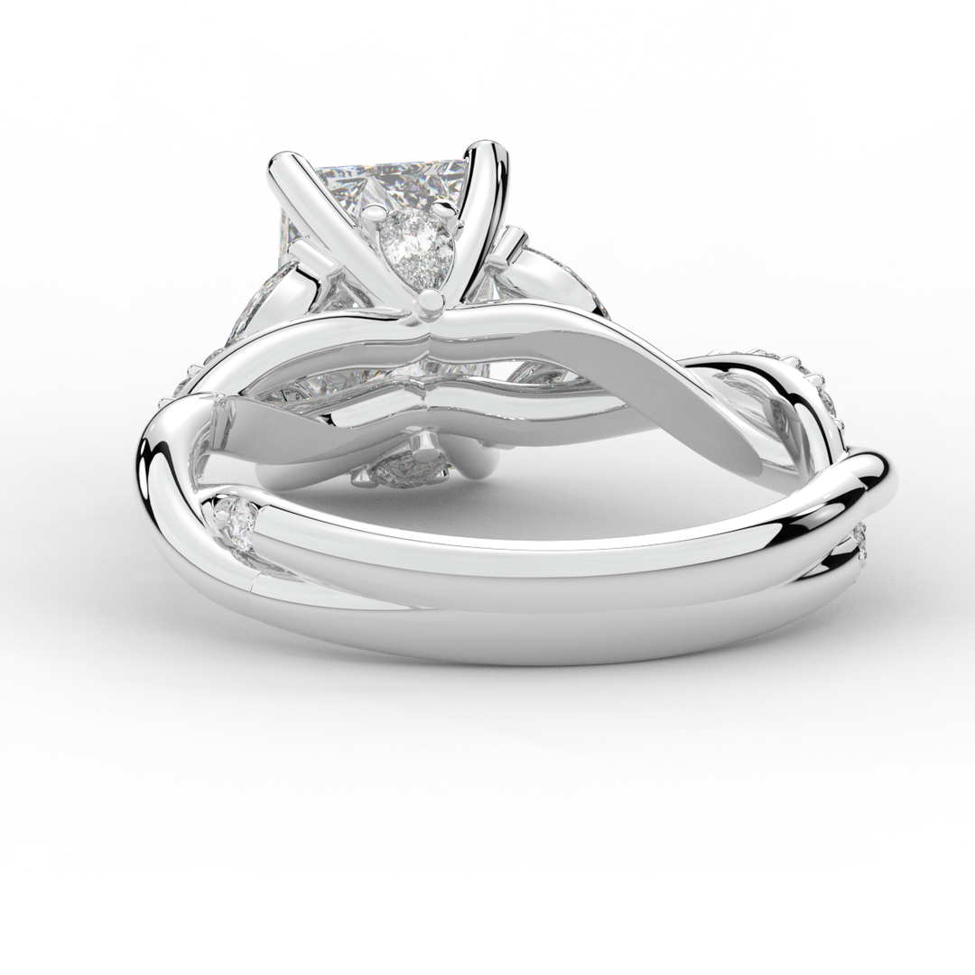 2.40CT.TW RADIANT LAB DIAMOND TWIST BAND ENGAGEMENT RING - Nazarelle
