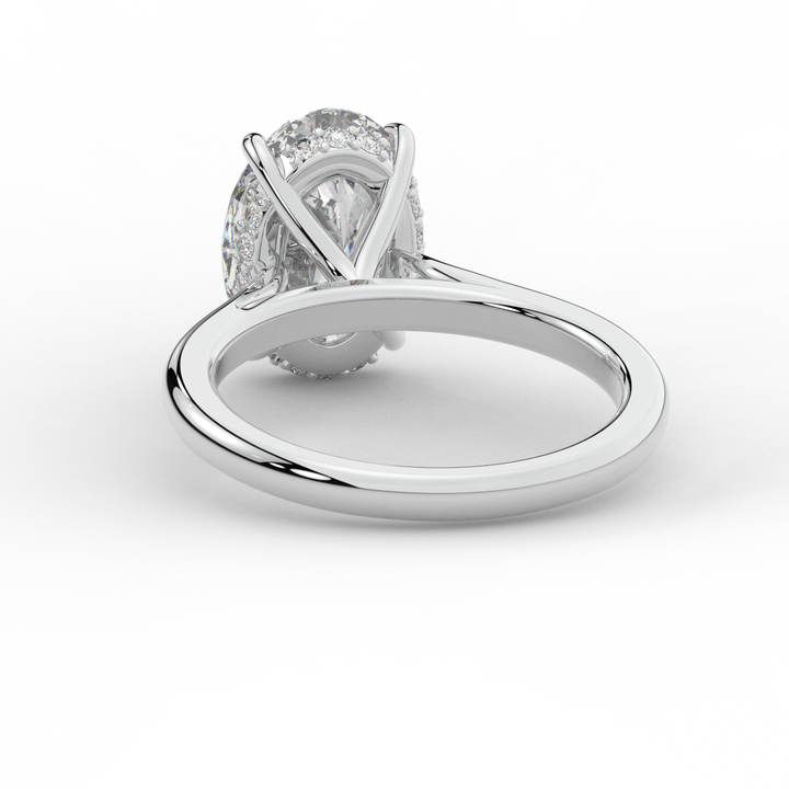 2.05CT.TW OVAL LAB DIAMOND UNDERHALO ENGAGEMENT RING - Nazarelle