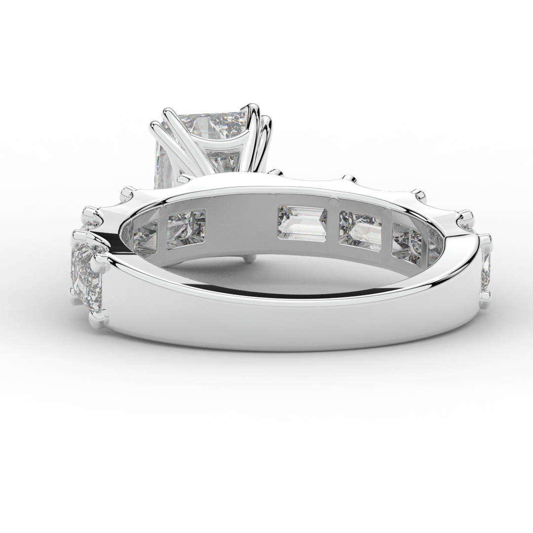 3.75CT.TW RADIANT LAB DIAMOND SOLITAIRE ENGAGEMENT RING - Nazarelle