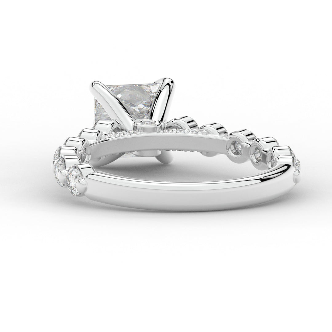 3.90CT.TW PRINCESS LAB DIAMOND ENGAGEMENT RING - Nazarelle