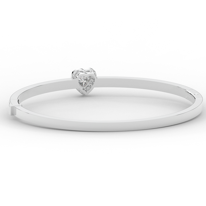 1.65CT.TW HEART AND ROUND LAB DIAMOND  BANGLE - Nazarelle