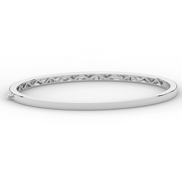 0.15CT.TW ROUND LAB BEZEL SET DIAMOND BANGLE - Nazarelle