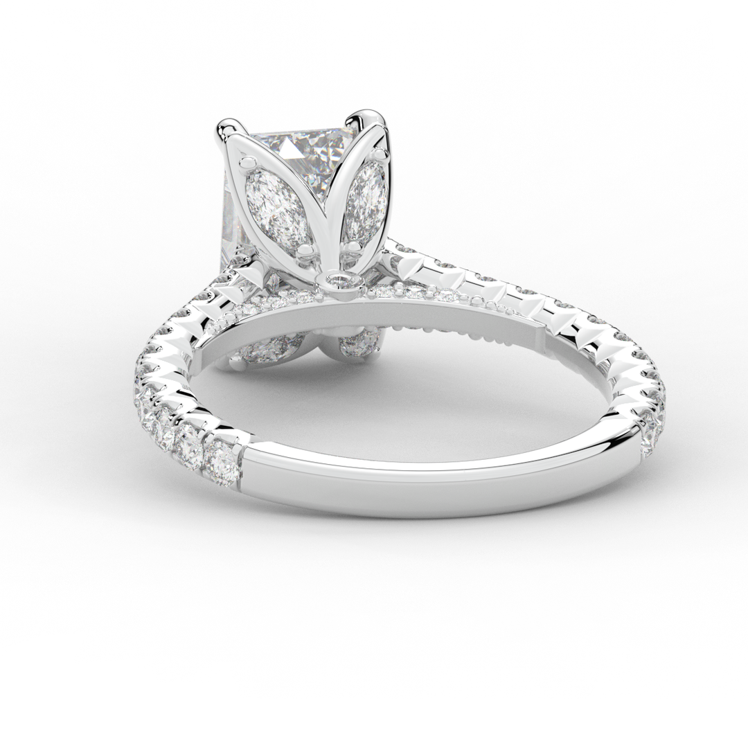 2.70CT.TW EMERALD CUT LAB DIAMOND SOLITAIRE ENGAGEMENT RING - Nazarelle
