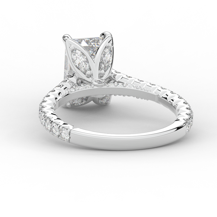 2.70CT.TW EMERALD CUT LAB DIAMOND SOLITAIRE ENGAGEMENT RING - Nazarelle