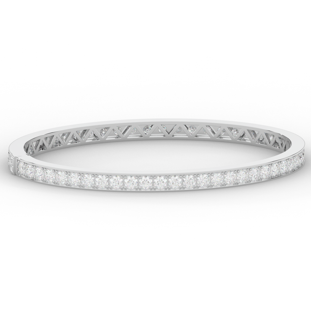 5.10CT.TW ROUND LAB DIAMOND BANGLE - Nazarelle