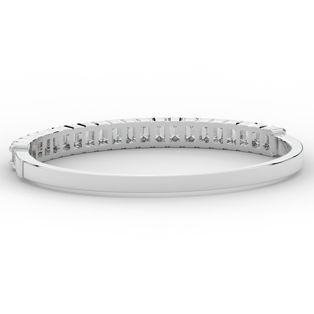 6.50CT.TW EMERALD CUT LAB DIAMOND BANGLE - Nazarelle