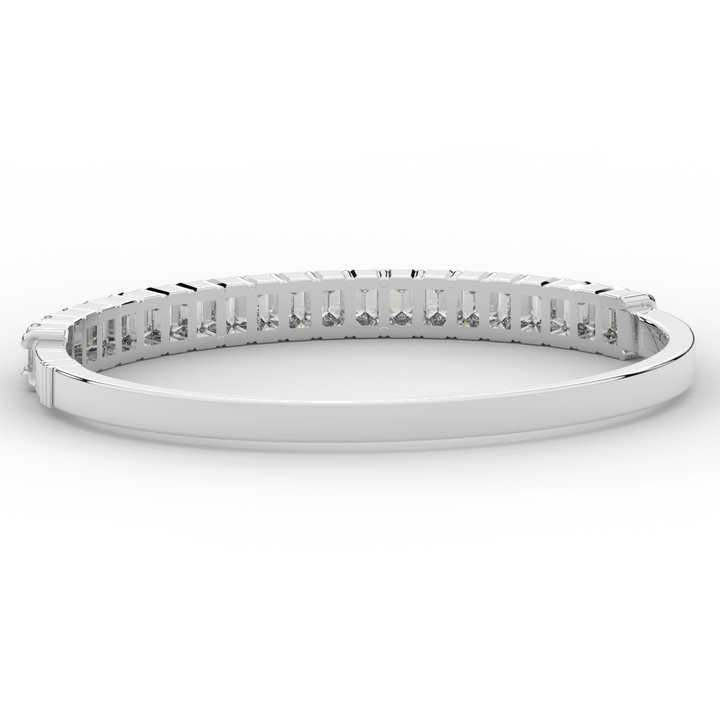6.50CT.TW EMERALD CUT LAB DIAMOND BANGLE - Nazarelle