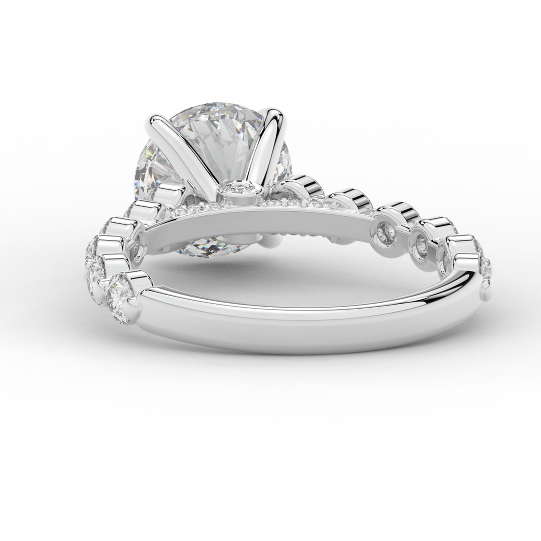 3.90CT.TW ROUND LAB DIAMOND ENGAGEMENT RING - Nazarelle