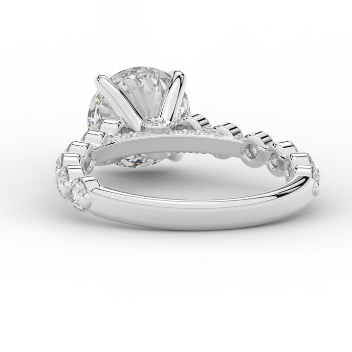 3.90CT.TW ROUND LAB DIAMOND ENGAGEMENT RING - Nazarelle