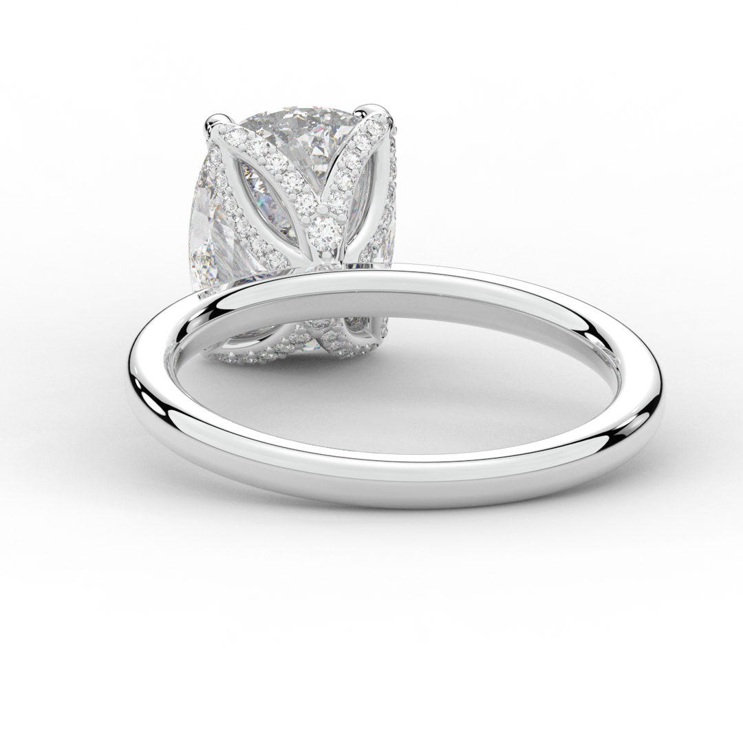 3.10CT.TW CUSHION LAB DIAMOND ENGAGEMENT RING - Nazarelle
