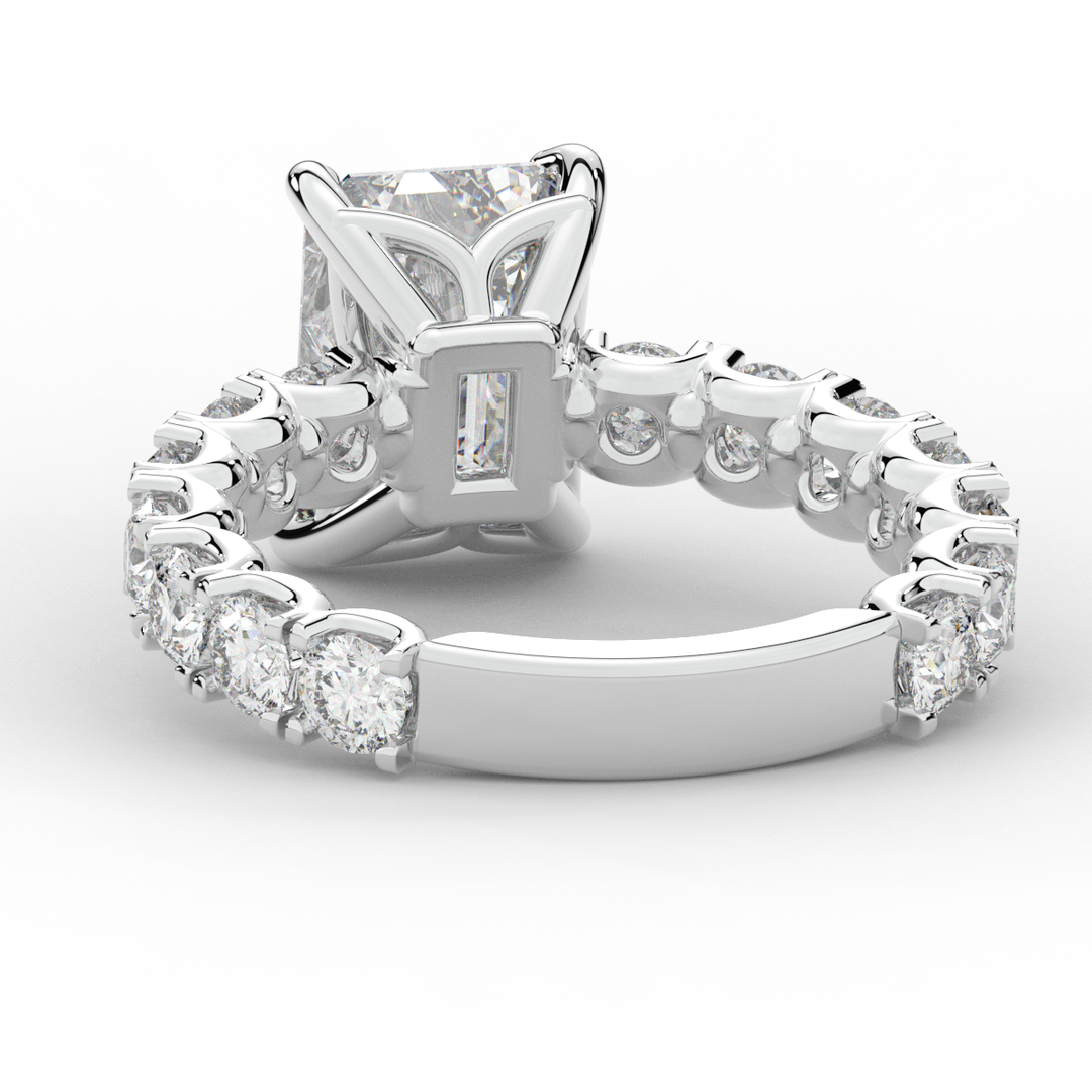 4.35CT.TW EMERALD CUT LAB DIAMOND ENGAGEMENT RING - Nazarelle