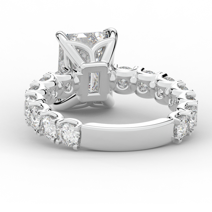 4.35CT.TW EMERALD CUT LAB DIAMOND ENGAGEMENT RING - Nazarelle