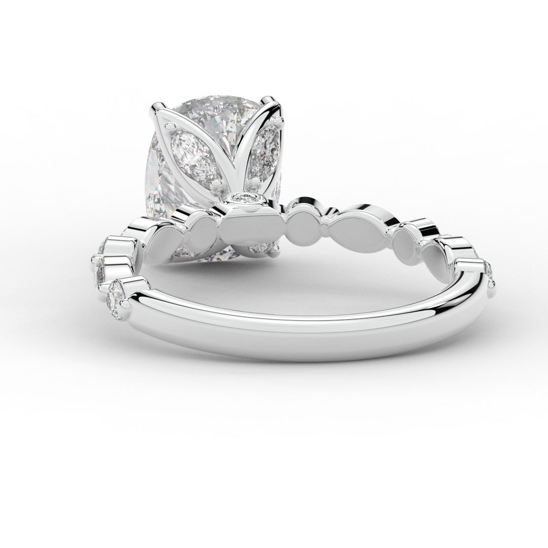 2.60CT.TW CUSHION LAB DIAMOND SOLITAIRE ENGAGEMENT RING - Nazarelle