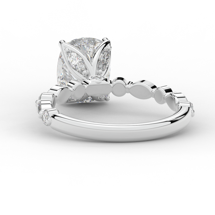 2.60CT.TW CUSHION LAB DIAMOND SOLITAIRE ENGAGEMENT RING - Nazarelle