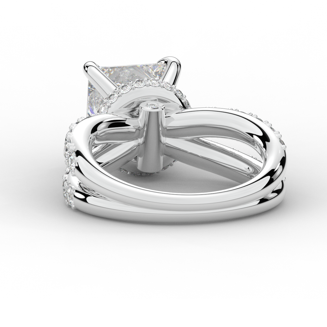 5.25CT.TW PRINCESS LAB DIAMOND ENGAGEMENT RING - Nazarelle