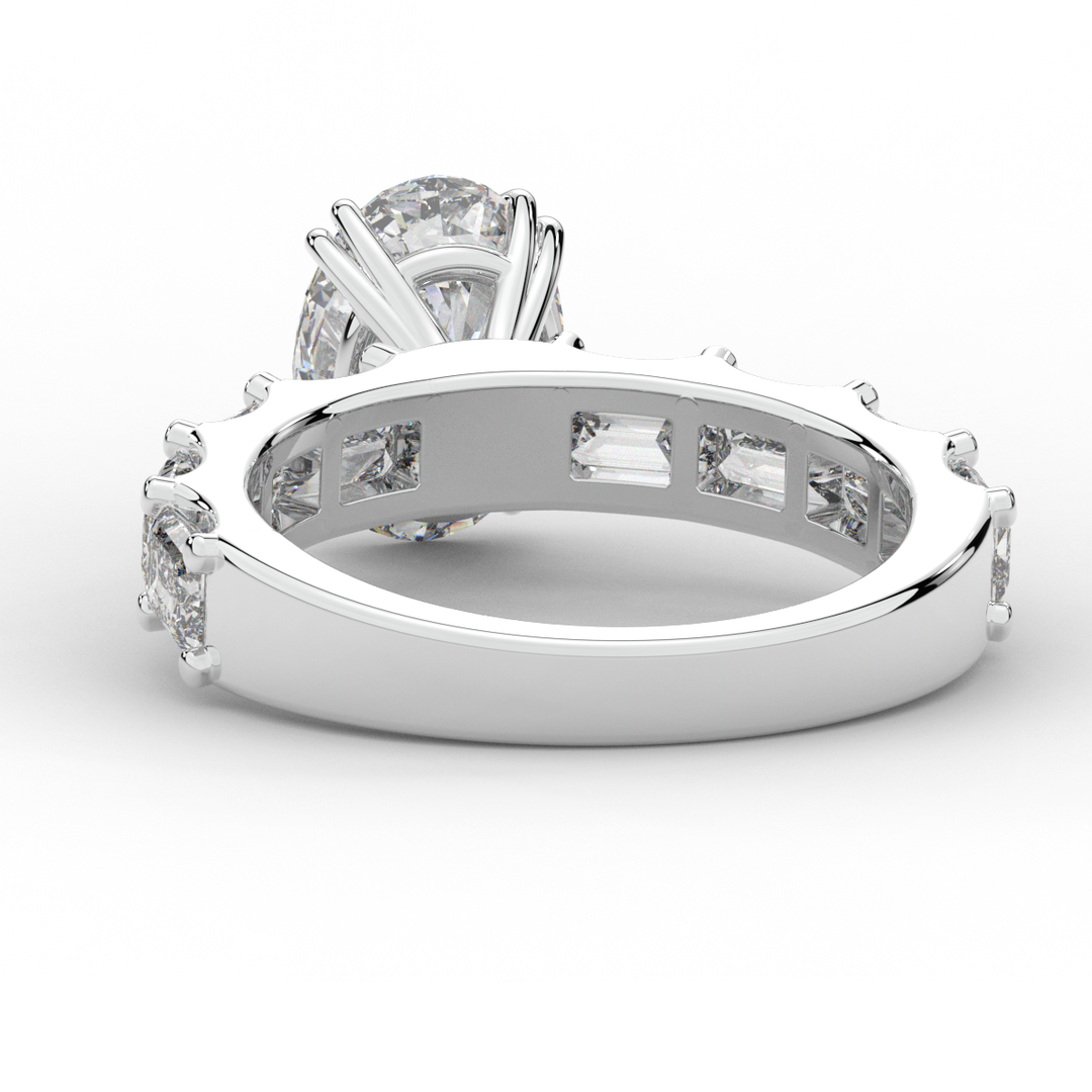 3.75CT.TW OVAL LAB DIAMOND SOLITAIRE ENGAGEMENT RING - Nazarelle