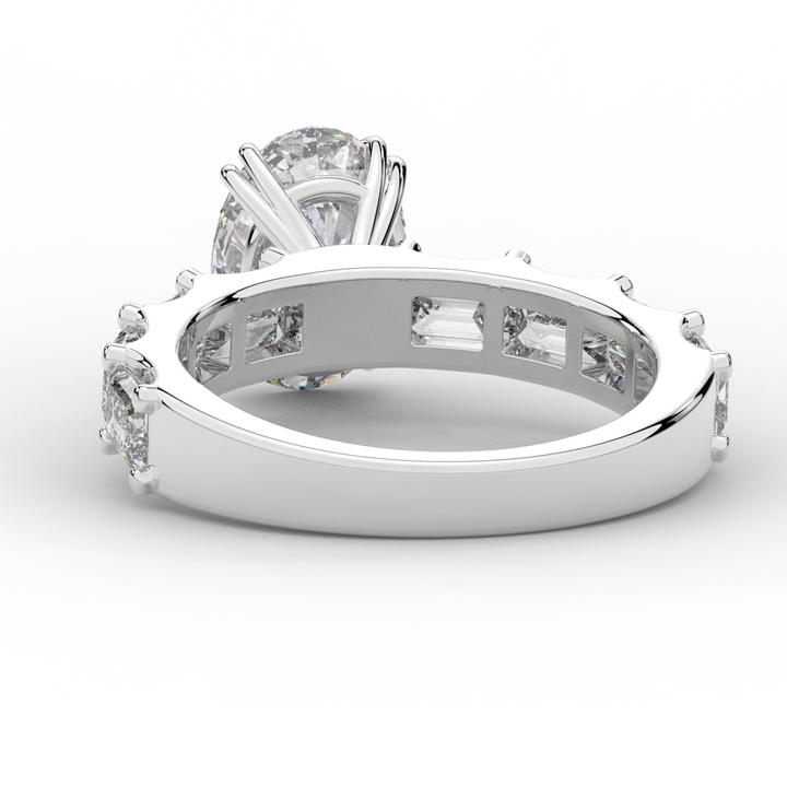 3.75CT.TW OVAL LAB DIAMOND SOLITAIRE ENGAGEMENT RING - Nazarelle